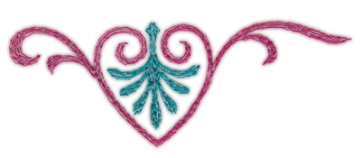 Embroidery Design: Swirling Heart (small)3.91" x 1.49"