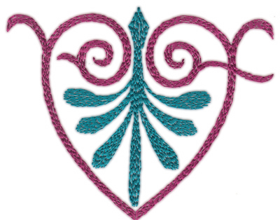 Embroidery Design: Swirling Heart Single (large)4.83" x 3.91"