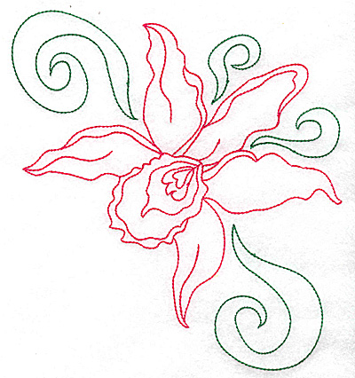 Embroidery Design: Orchid 1 large 6.83w X 6.95h