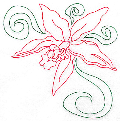Embroidery Design: Orchid 3 large 6.88w X 6.96h