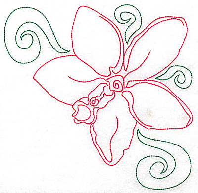 Embroidery Design: Orchid 4 large 6.92w X 6.90h