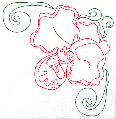 Embroidery Design: Orchid 5 large 6.96w X 4.94h