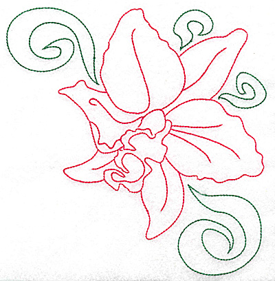 Embroidery Design: Orchid 6 large 6.81w X 6.96h