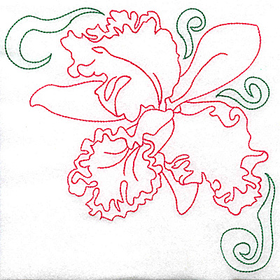 Embroidery Design: Orchid 7 large 6.93w X 6.96h