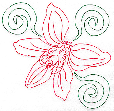Embroidery Design: Orchid 8 large 6.96w X 6.91h