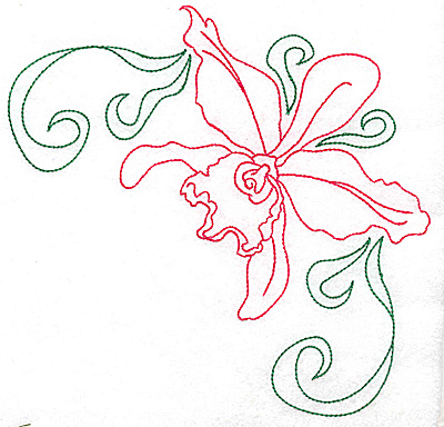 Embroidery Design: Orchid 10 large 6.91w X 6.90h