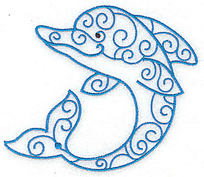 Embroidery Design: Dolphin 4.91w X 4.24h