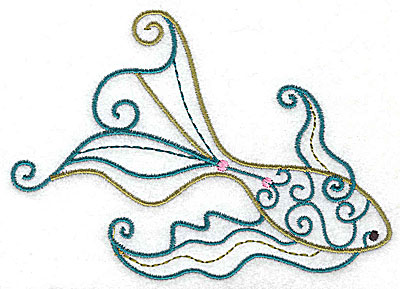 Embroidery Design: Fish B 4.98w X 3.51h