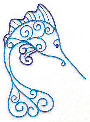 Embroidery Design: Marlin 3.66w X 4.96h