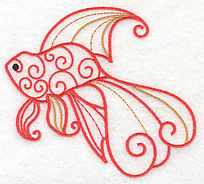 Embroidery Design: Fish D 4.97w X 4.53h