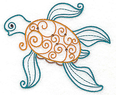 Embroidery Design: Sea Turtle 4.94w X 4.12h