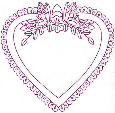 Embroidery Design: Floral heart frame 102 large 7.96w X 7.76h