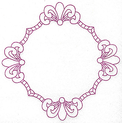 Embroidery Design: Fleur-de-lys frame 105 large 7.76w X 7.76h