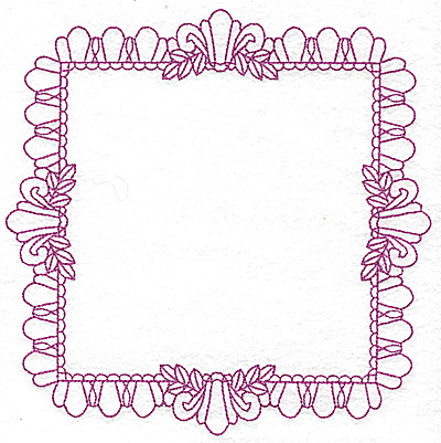 Embroidery Design: Rectangular fleur-de-lys frame 106 large 7.76w X 7.76h