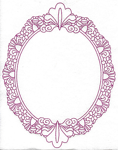Embroidery Design: Oval frame 110 large 9.86w X 7.76h