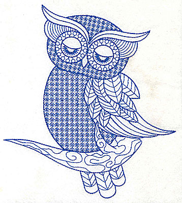 Embroidery Design: Owl D large 6.15w X 6.91h