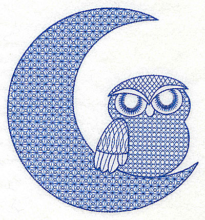 Embroidery Design: Owl E large 5.91w X 6.31h