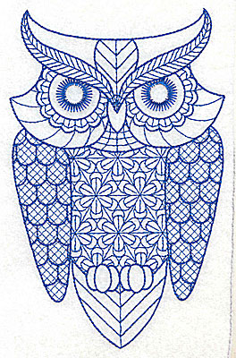 Embroidery Design: Owl G large 4.35w X 6.90h