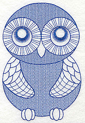Embroidery Design: Owl H large 4.24w X 6.33h