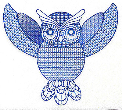 Embroidery Design: Owl J large 6.88w X 6.17h