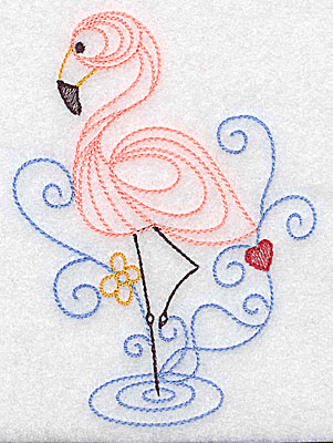 Embroidery Design: Flamingo large 3.56w X 4.93h