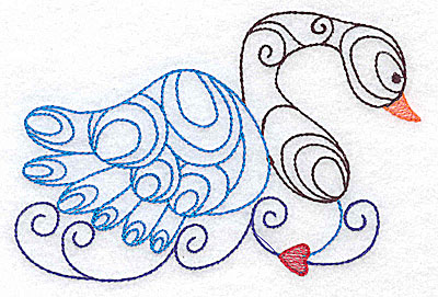 Embroidery Design: Swan large 4.99w X 3.31h