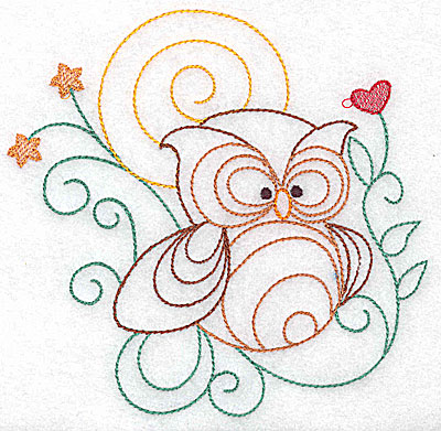 Embroidery Design: Owl large 4.95w X 4.88h