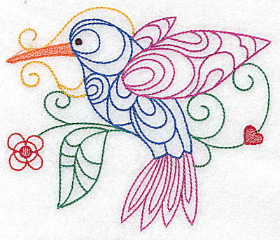 Embroidery Design: Hummingbird large 4.98w X 4.21h