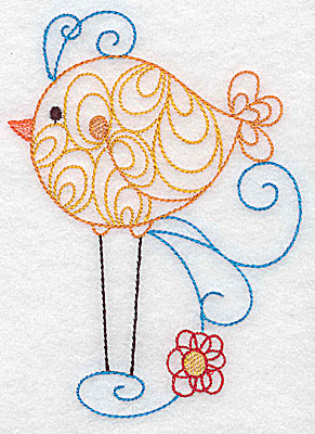 Embroidery Design: Long-legged bird large 3.63w X 4.96h