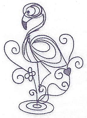 Embroidery Design: Flamingo one color 3.59w X 4.98h