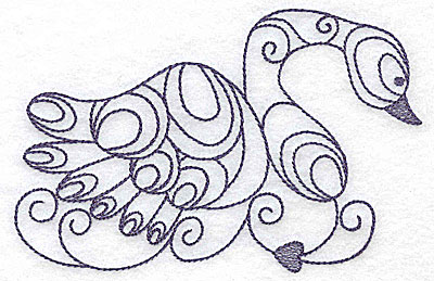 Embroidery Design: Swan one color 4.98w X 3.31h