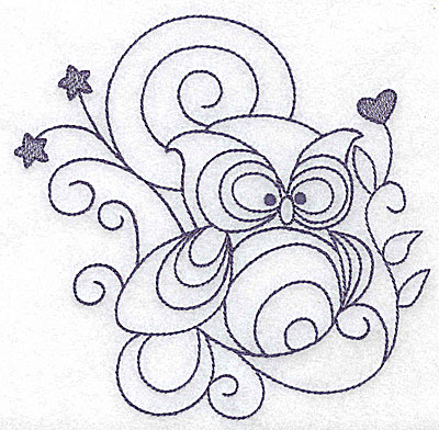 Embroidery Design: Owl 4.97w X 4.88h