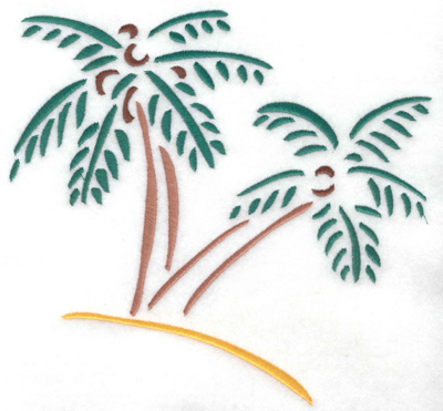Embroidery Design: Palm trees large 7.37w X 6.93h