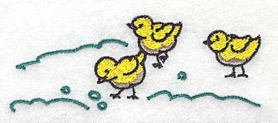 Embroidery Design: Chicks 3.83w X 1.44h