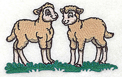 Embroidery Design: Lambs large 4.96w X 3.20h