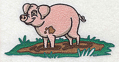 Embroidery Design: Pig large 4.97w X 2.55h
