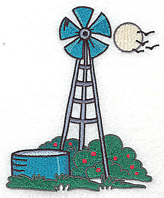 Embroidery Design: Windmill and water reservoir large 4.10w X 4.97h
