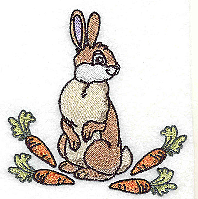 Embroidery Design: Rabbit with carrots 3.72w X 3.70h