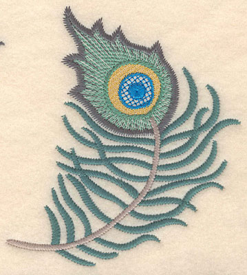 Embroidery Design: Peacock feather 2 Sizes