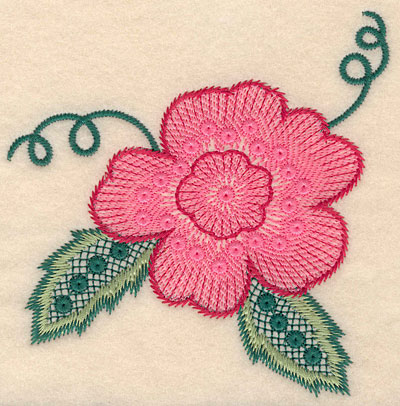 Embroidery Design: Flower A large  5.25"h x 5.18"w