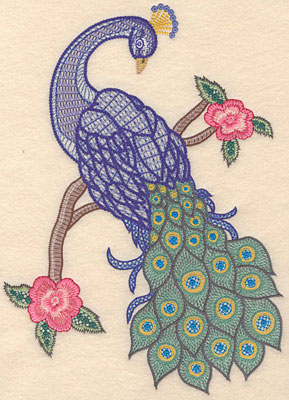 Embroidery Design: Leopard In Tree 3 Sizes