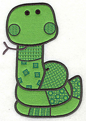 Embroidery Design: Snake applique large 7.19w X 10.31h