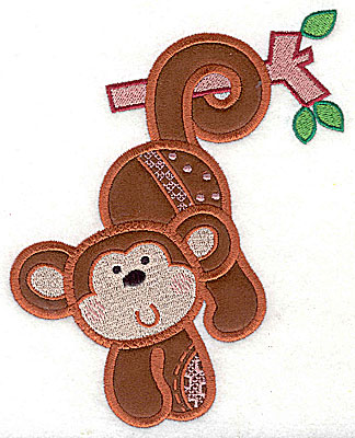 Embroidery Design: Monkey applique large 9.13w X 7.38h
