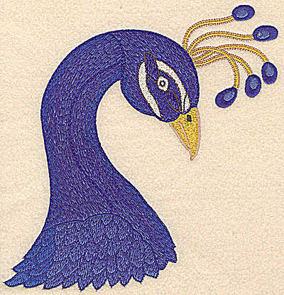 Embroidery Design: Peacock head large 7.28w X 7.47h