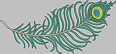 Embroidery Design: Feather horizontal large 11.71w X 5.42h