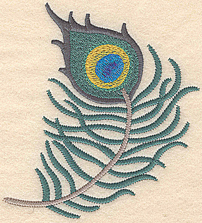 Embroidery Design: Feather vertical large 4.66w X 5.25h