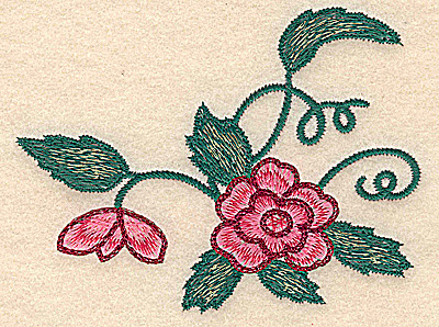 Embroidery Design: Flower large Floral design small 5.03w X 3.89h