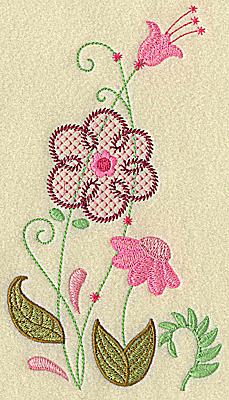 Embroidery Design: Floral variation medium  6.93w X 3.87h