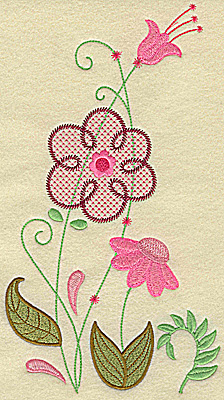 Embroidery Design: Floral variation large 10.39w X 5.80h