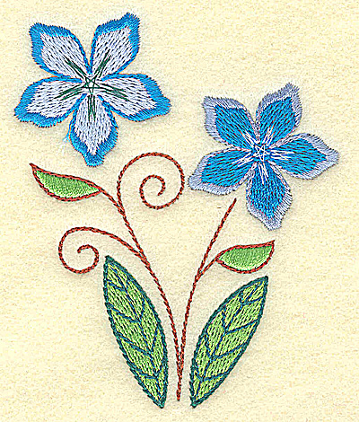 Embroidery Design: Double Blooms 3.14w X 3.84h